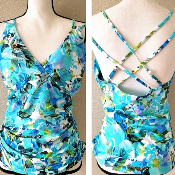 🩵NEW La Blanca Tankini Swimsuit Top - Picture 2 of 5